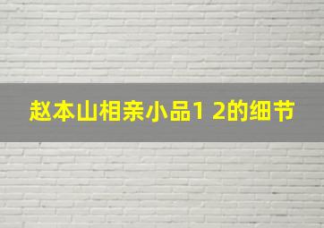 赵本山相亲小品1 2的细节